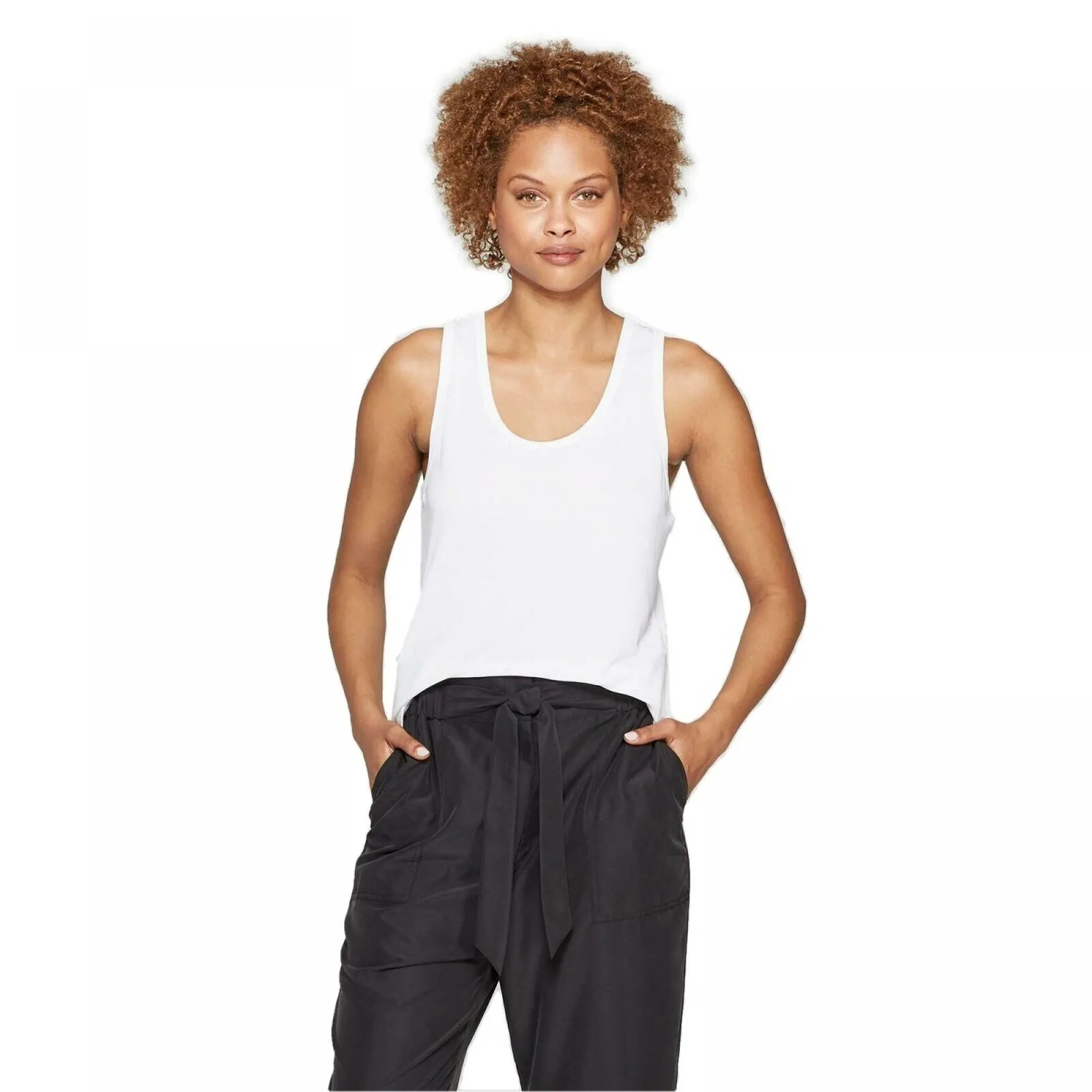 Prologue Women's Scoop Neck Fitted Knit Tank Top