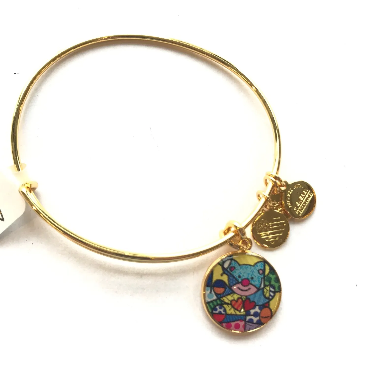 Women's Alex And Ani | Romero Britto Friend Bear Bracelet | Yellow Gold